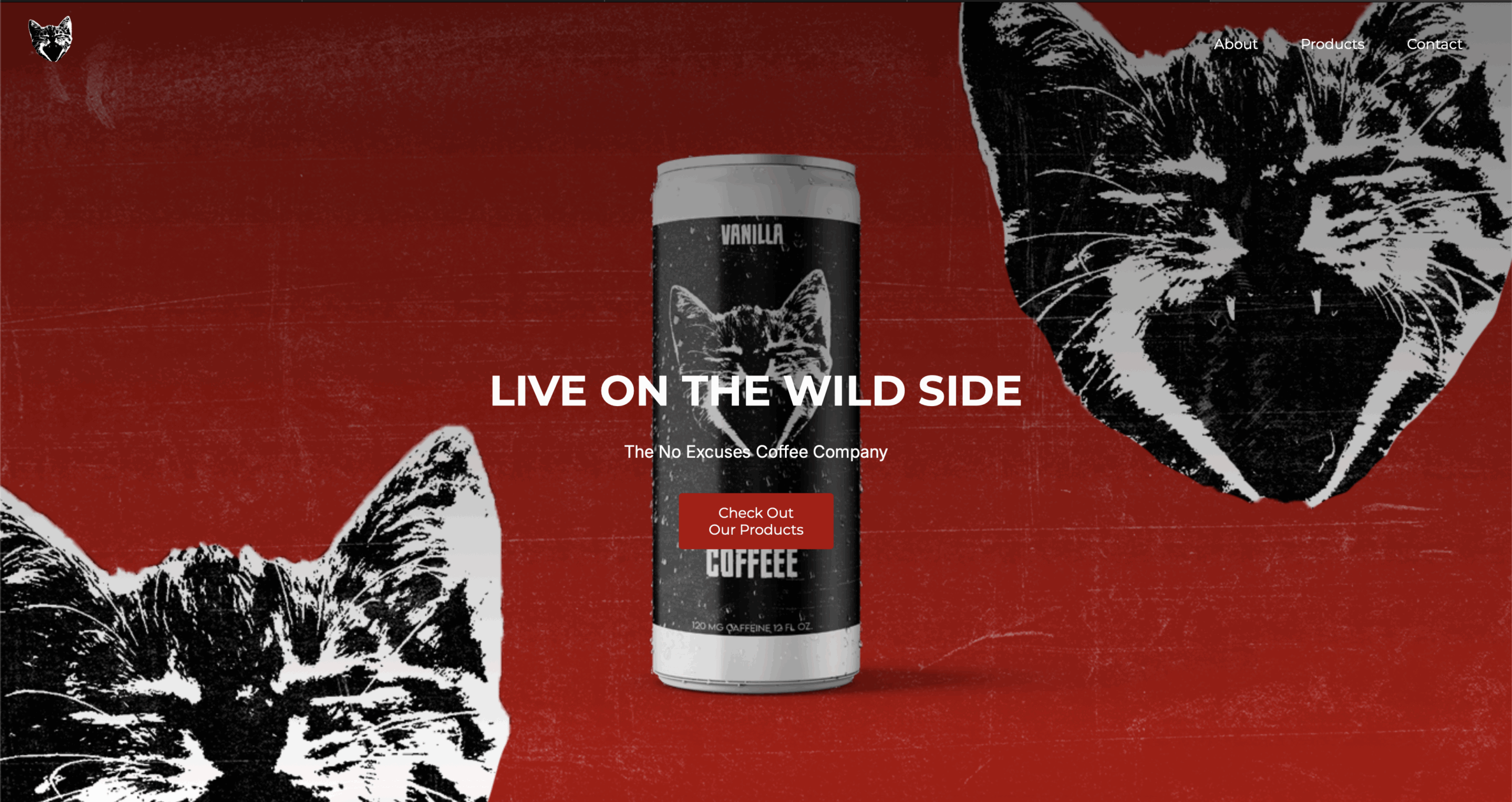 Landing page for the website 'Feral Coffee'.